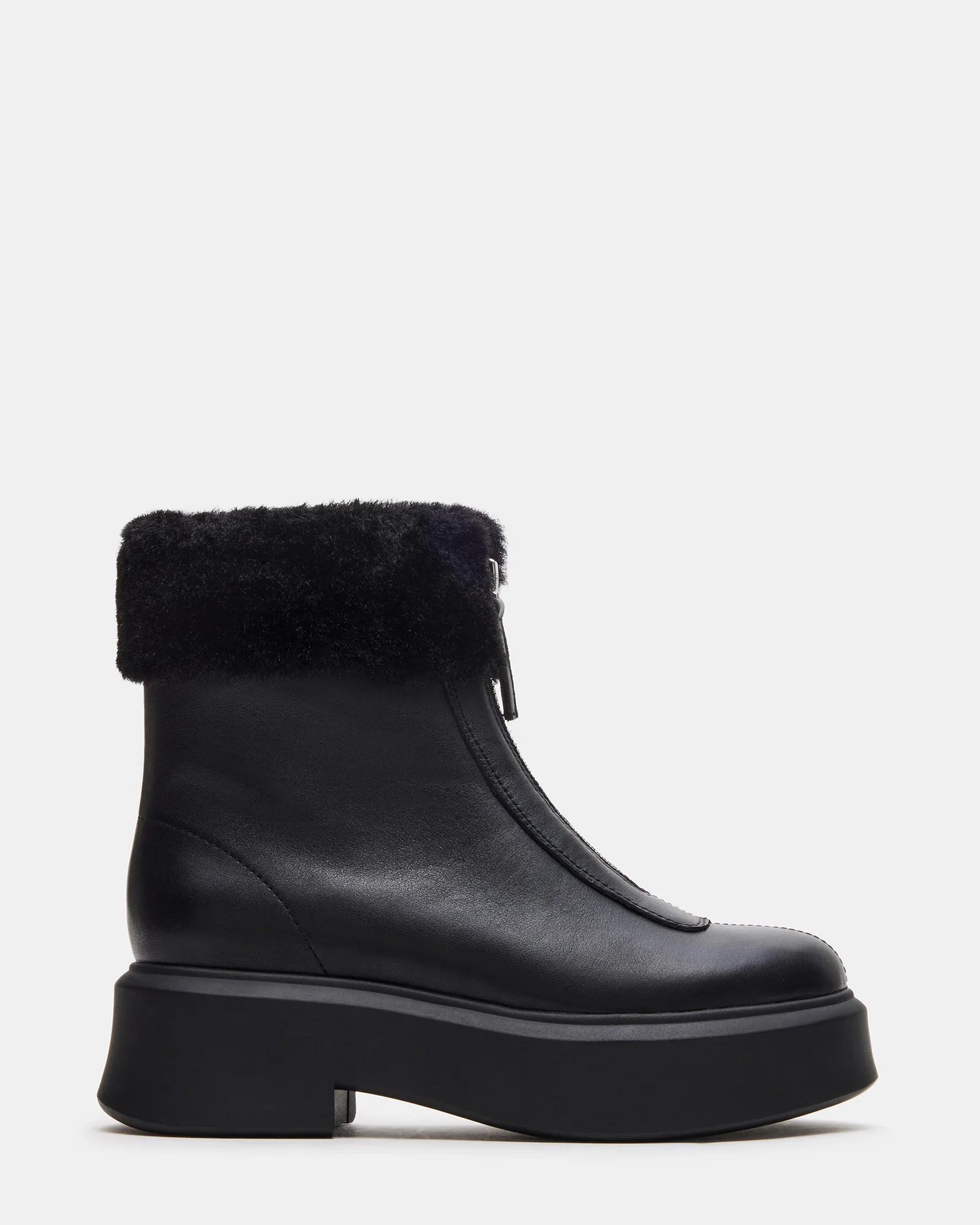 Jones Faux Fur Black Leather