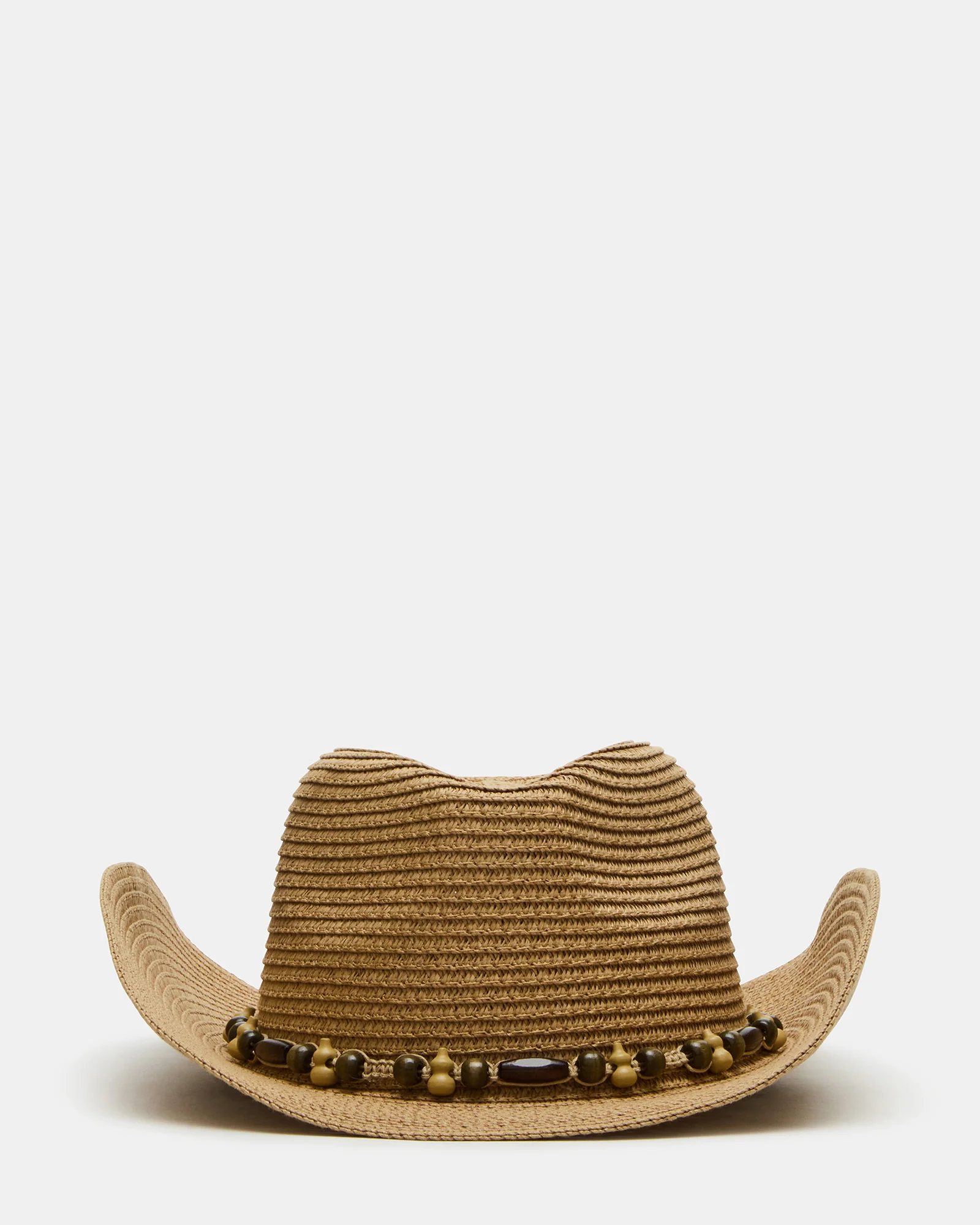 Beaded Trim Western Hat Tan
