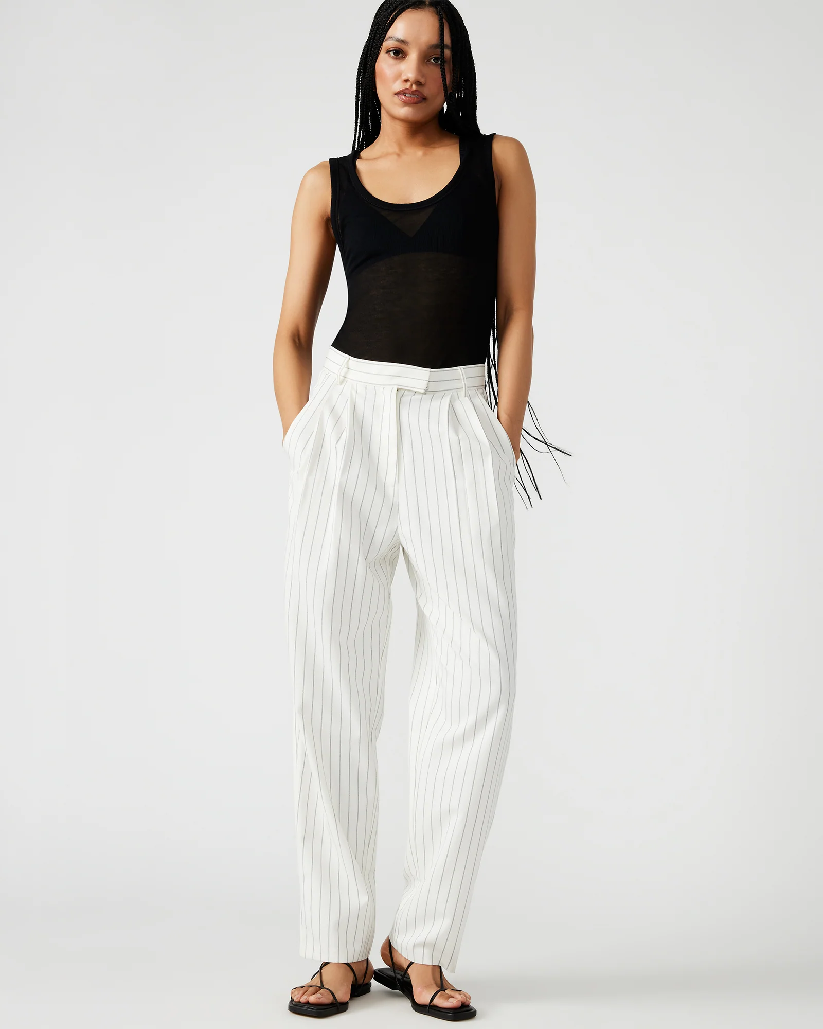 Rumi Pant White/black