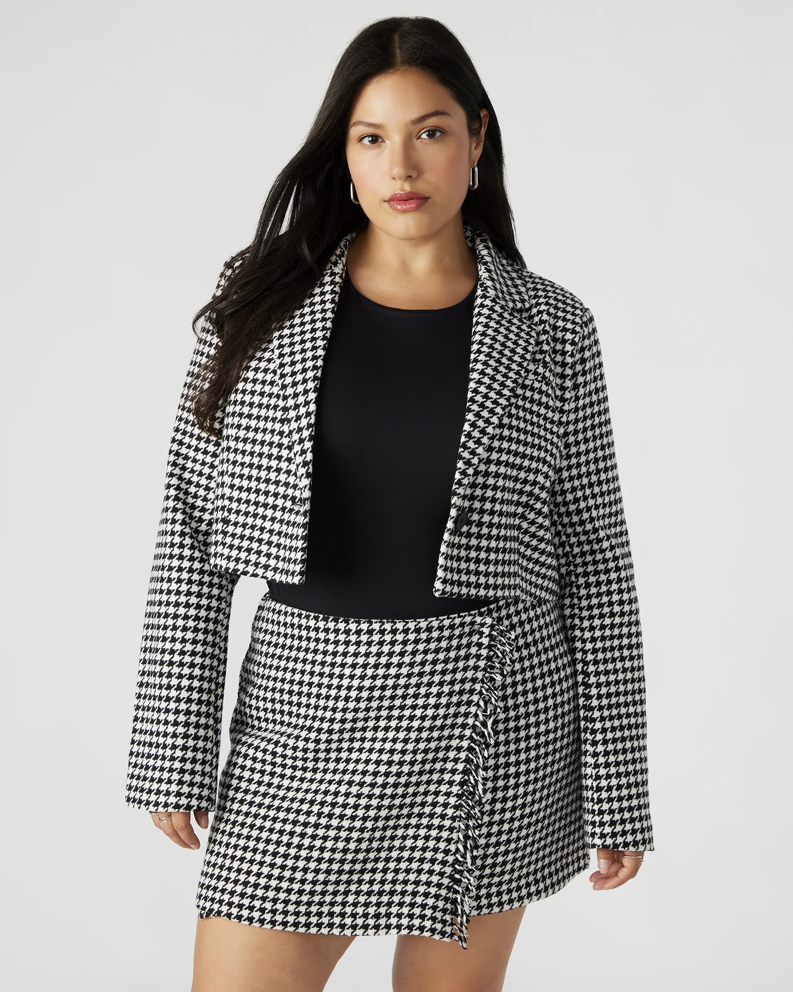 Rupi Cropped Blazer Black/white